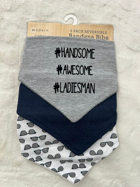 Modern Baby Bandana Bibs 3 Pack Cotton Drool Bib Set Infant Reversible